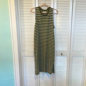 Madewell Green side slit midi dress